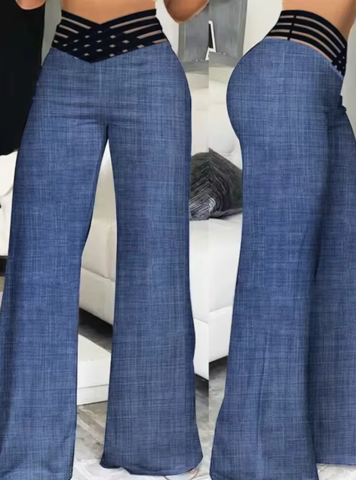 Pantalón Mujer Cintura Alta Estilo Clásico