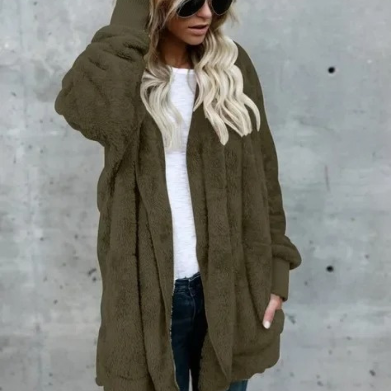 Chaqueta Teddy Corta Abrigada Mujer