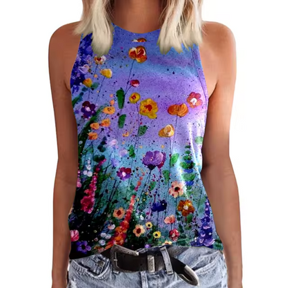 Top Floral Sin Mangas Mujer