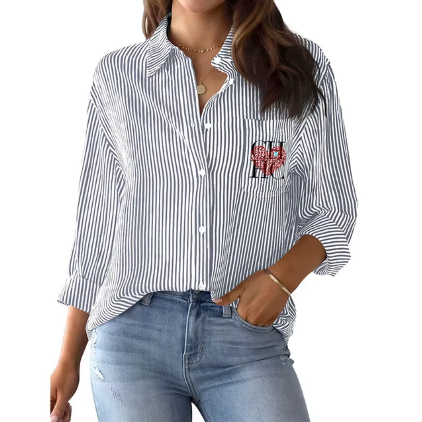 Blusa Rayada Manga Larga Estilosa