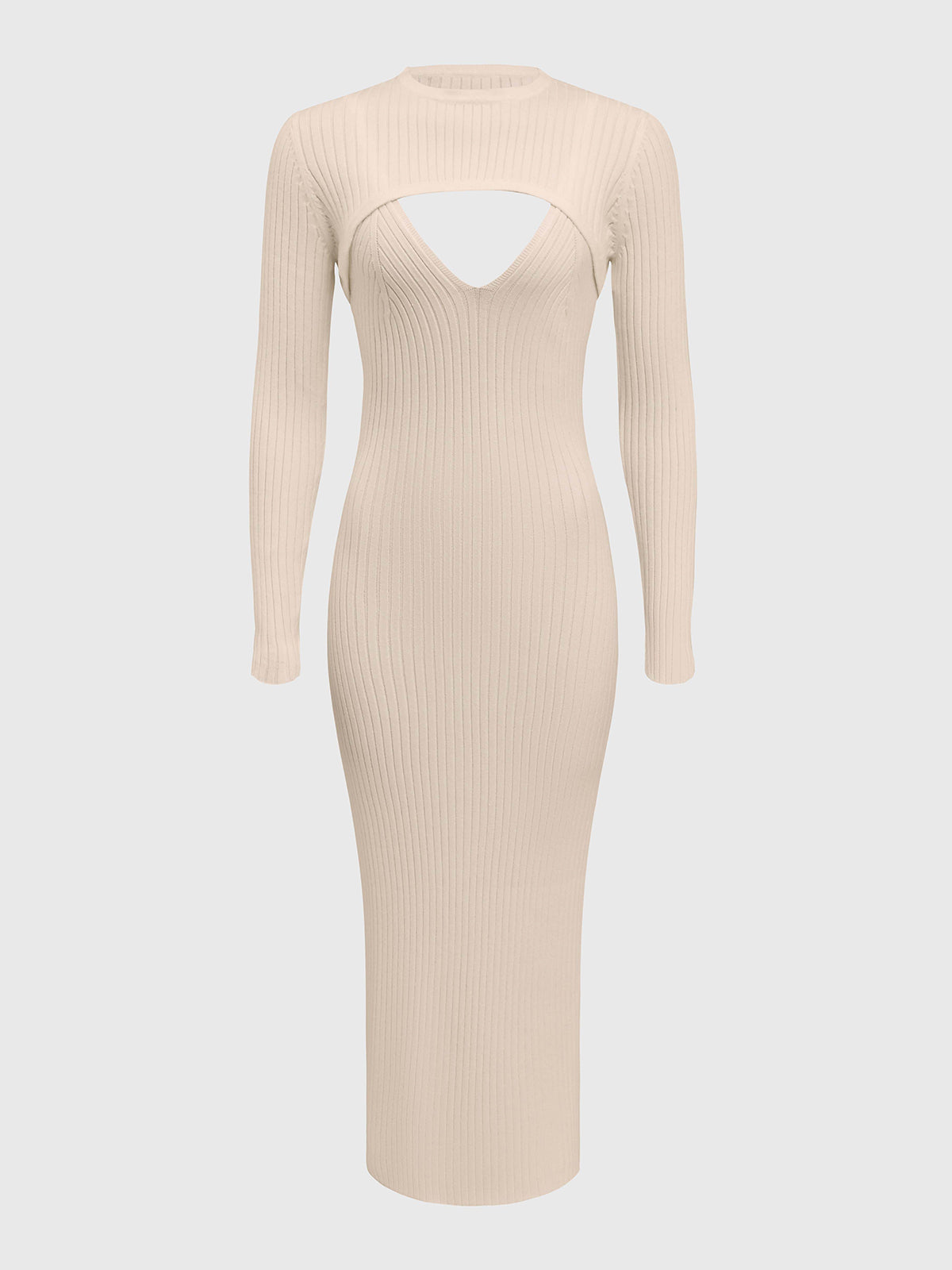Vestido de punto cuello alto elegante