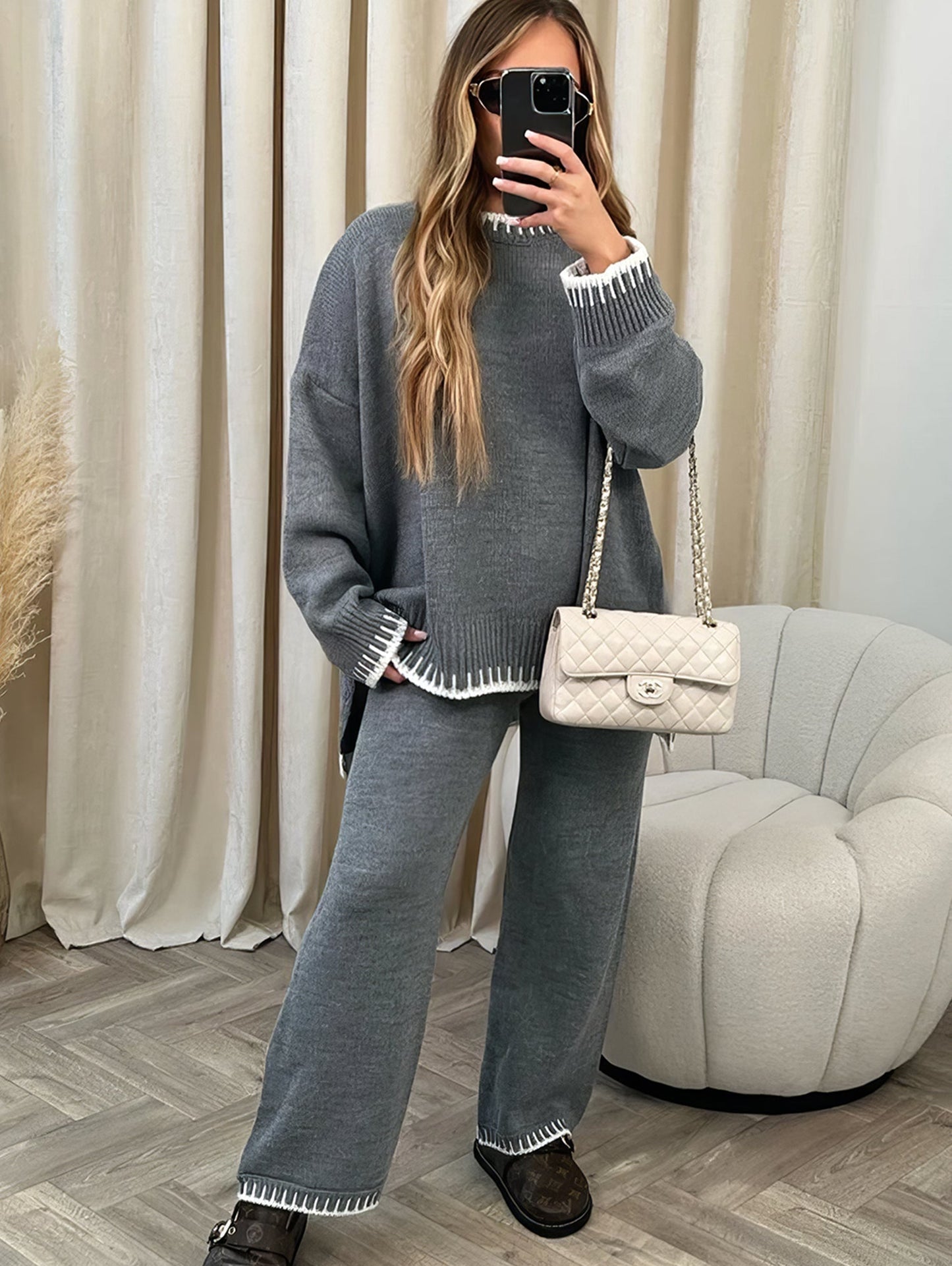 Conjunto Mujer Jerséis Holgado Suave