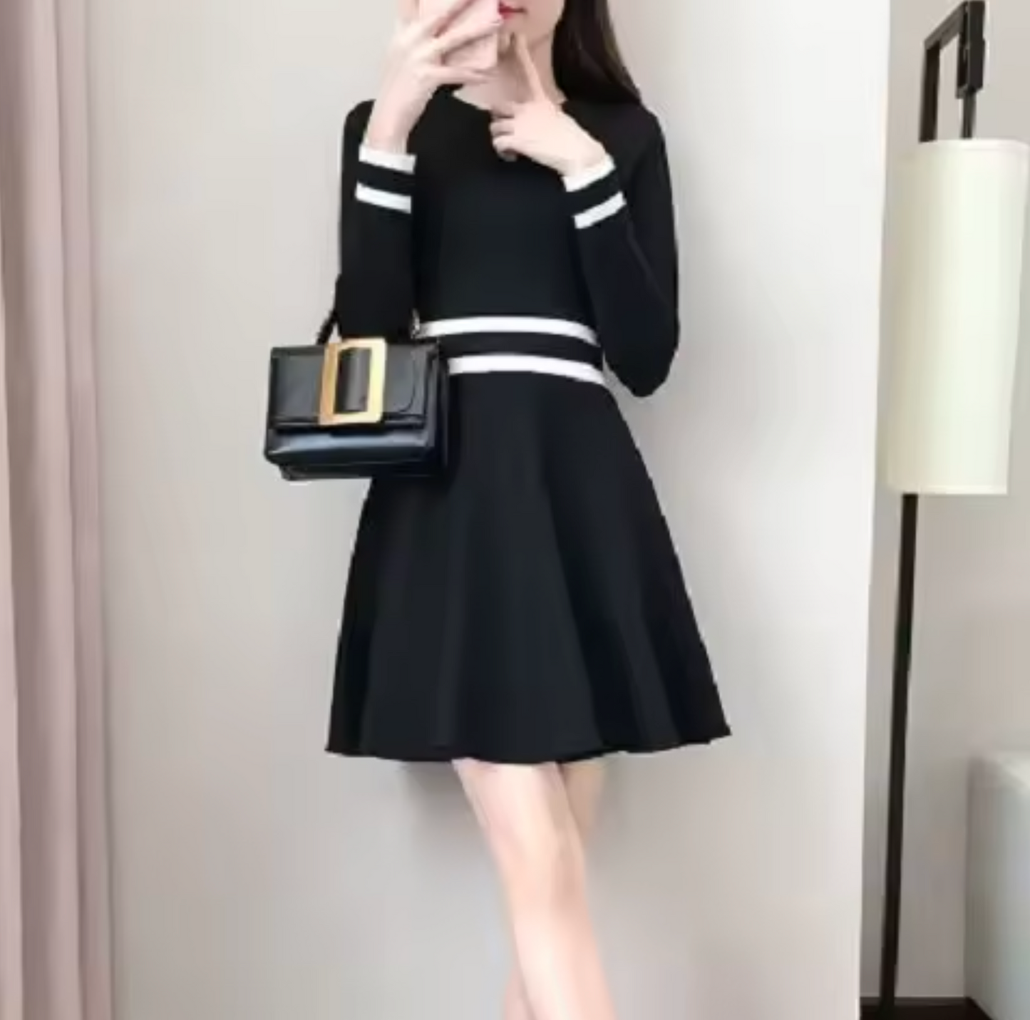 Vestido Corto Punto Femenino Casual