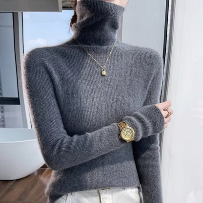 Chaquetón de lana suave cuello alto