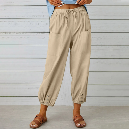 Pantalones Lino Femeninos Elegantes Verano