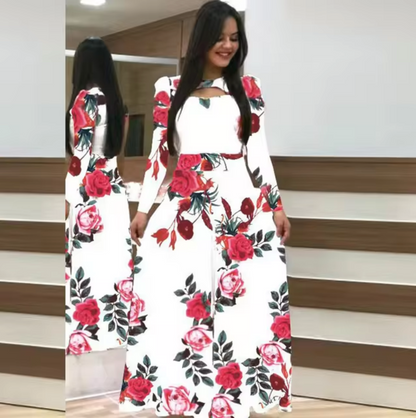 Vestido Maxi Floral Mujer Elegante