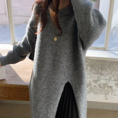 Vestido de Punto de Lana Cálido Manga Larga