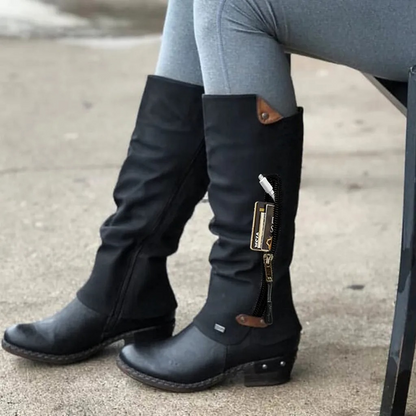 Botas Mujer Altas Moda Con BotónMetal