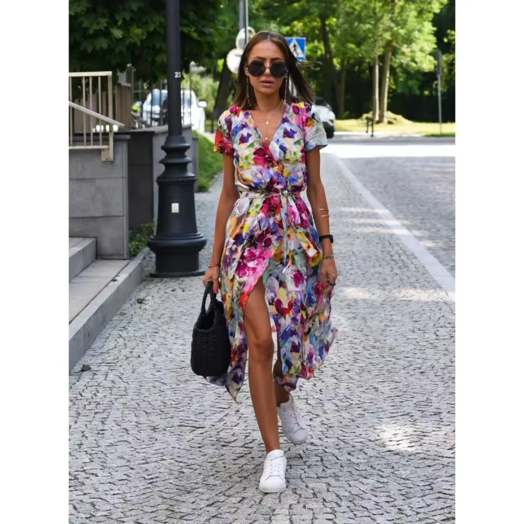 Vestido Lazo Feminino con Caída Suave