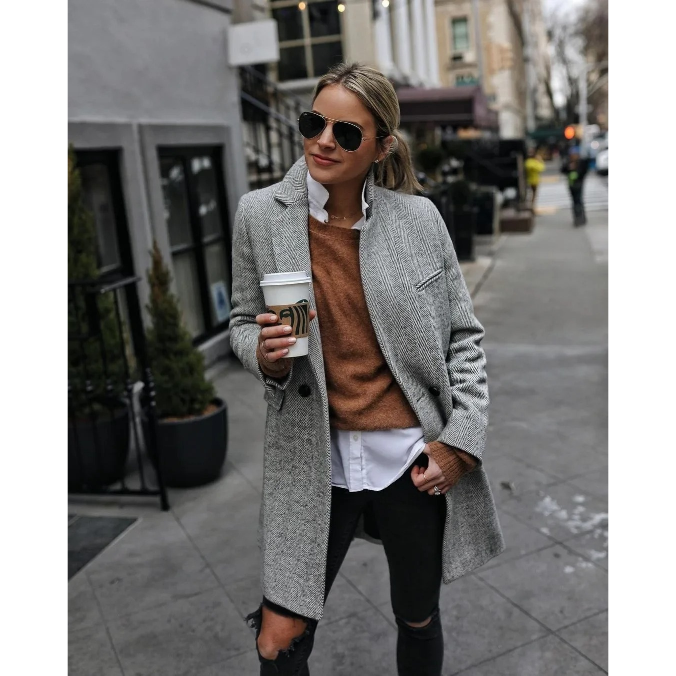 Abrigo Trench Clásico Mujer Corte Medio