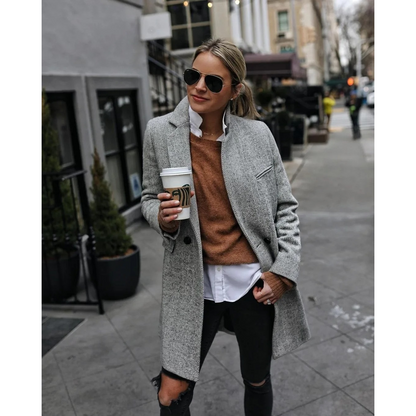 Abrigo Trench Clásico Mujer Corte Medio