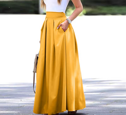 Falda Plisada Mujer Elegante y Amplia