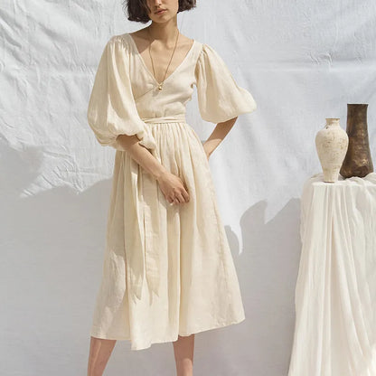 Vestido de Mujer con Mangas Voladas Elegante - Vestiria