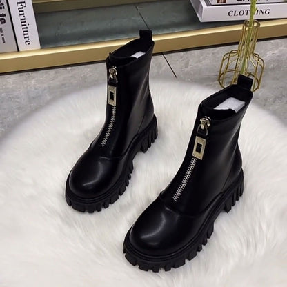 Botas Mujer Cuero Robusto Tobillo