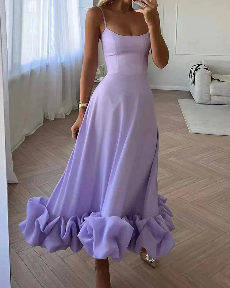 Vestido Fiesta con Volantes Elegante - Vestiria