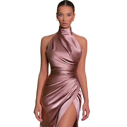 Vestido Largo Otoñal Sin Mangas Elegante - Vestiria