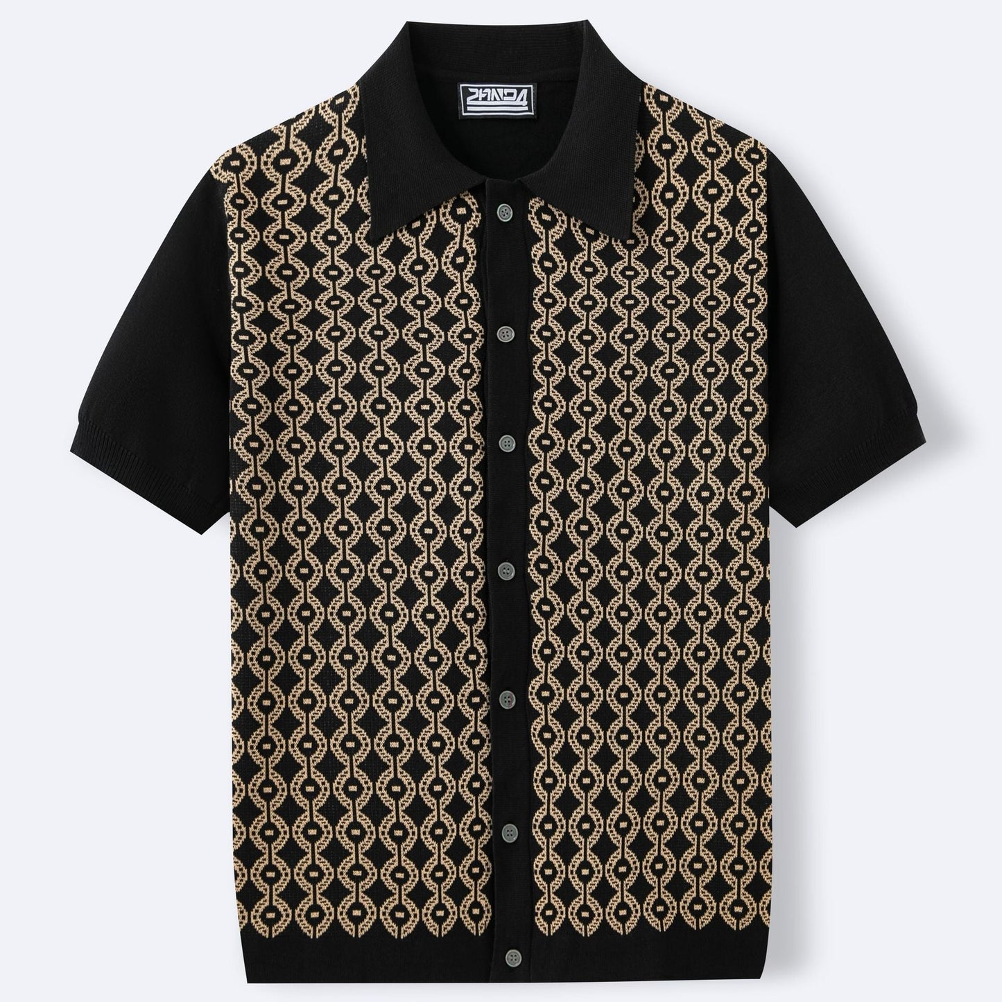 Camisa Polo Hombre Estampado Geométrico Moderna