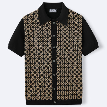 Camisa Polo Hombre Estampado Geométrico Moderna