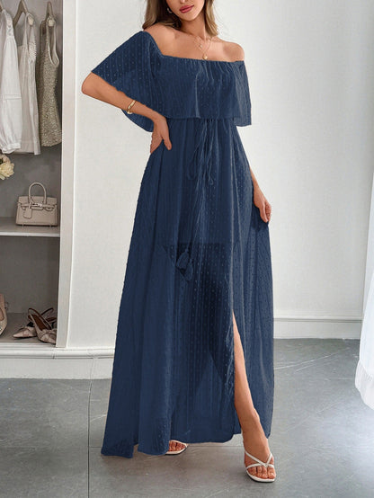 Vestido largo mujer gasa floreado escote corazón