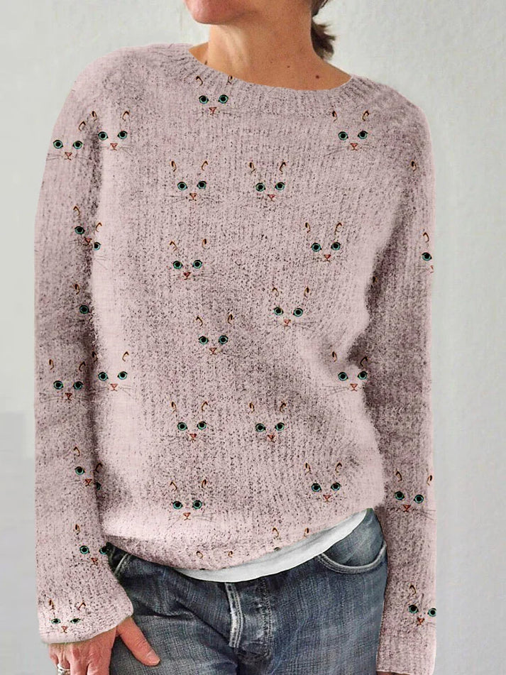 Sudadera de punto estampada cálida - Vestiria