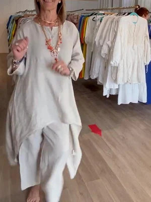 Vestido Lino Clásico Mujer