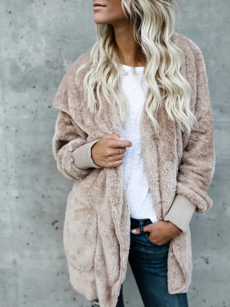 Chaquetón de punto suave con capucha - Vestiria