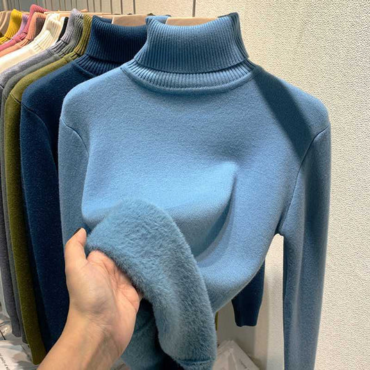 Suéter Cuello Alto Mujer Terciopelo Suave - Vestiria