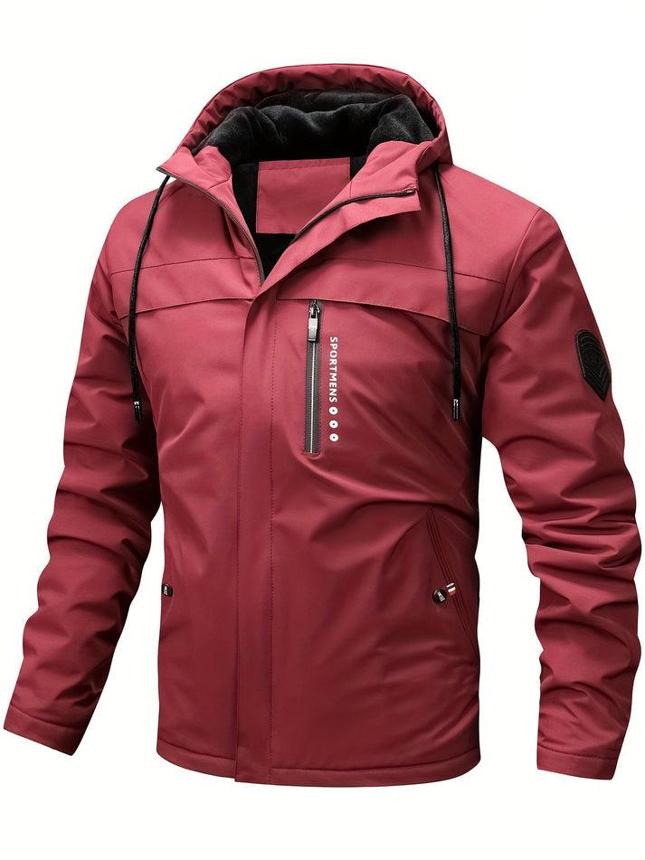 Chaqueta Hombre Impermeable con Capucha y Bolsillos