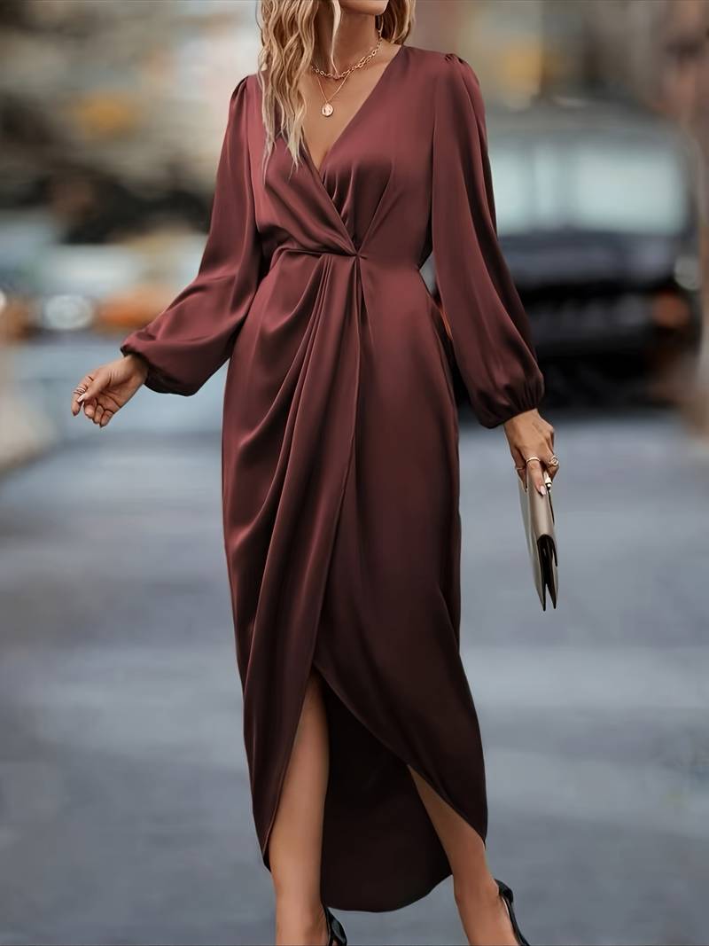 Vestido Elegante Manga Larga Estilo Clásico - Vestiria