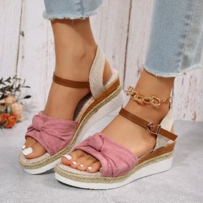 Sandalias de tacón mujer con lazo