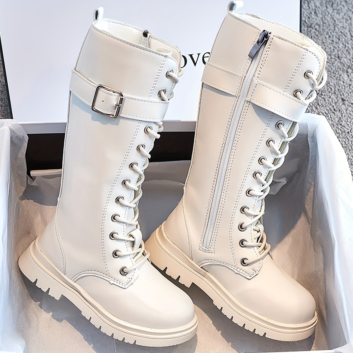 Botas Niñas Altas Encaje Elegantes - Vestiria