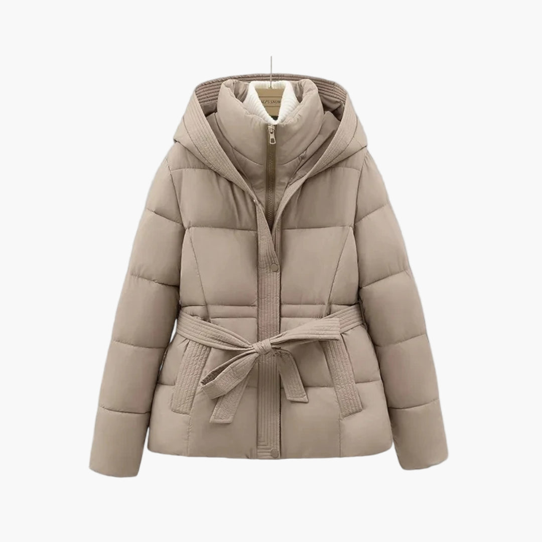 Chaqueta Invierno Acolchada Mujer Cinturón Abrazable