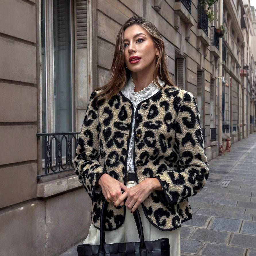 Chaqueta Mujer Estampado Leopardo Fashion