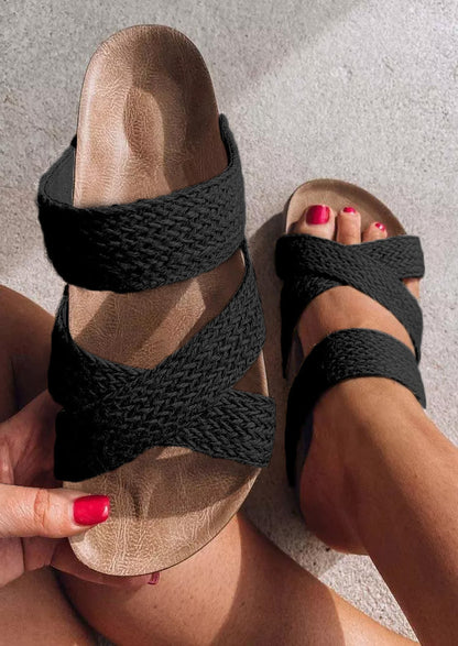 Sandalias de Cuña de Cuerda Tejida para Mujer Verano