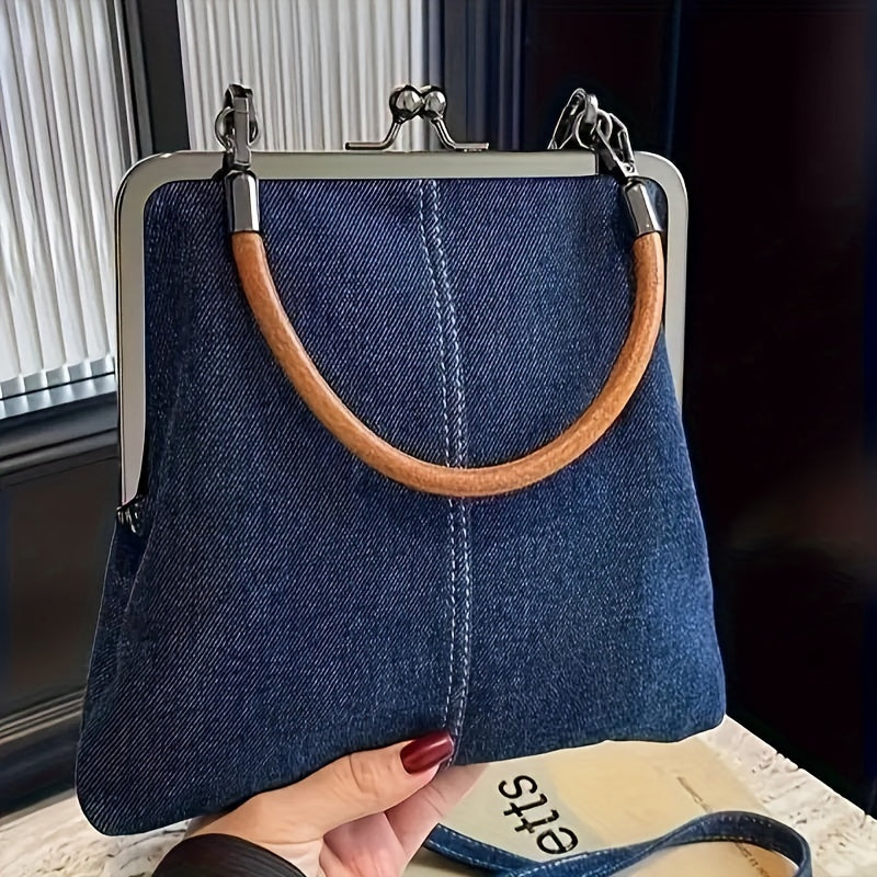 Bolso Bandolera Mujer Azul Jeans Estilo Urbano - Vestiria