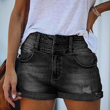Pantalones vaqueros cortos rotos moda
