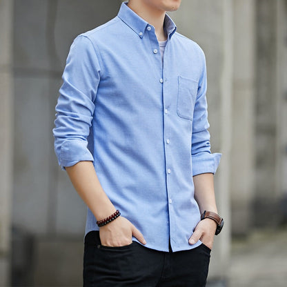 Camisa Hombre Algodón Clásica Corte Ajustado