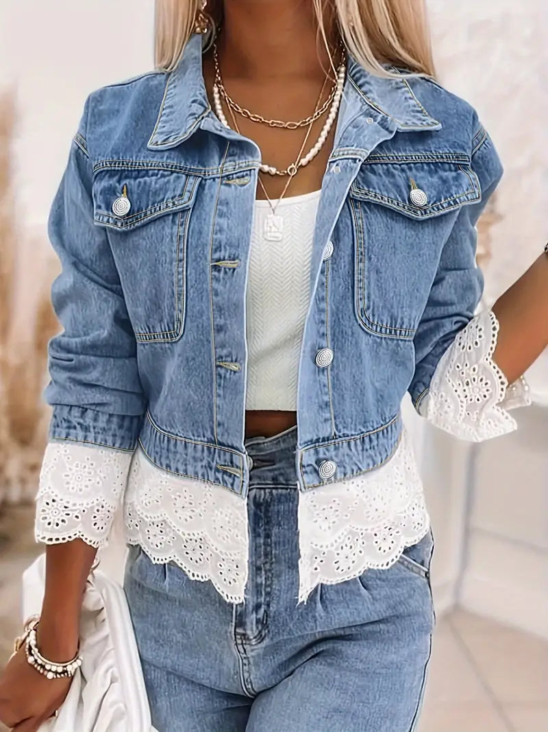 Chaqueta vaquera de encaje femenina - Vestiria