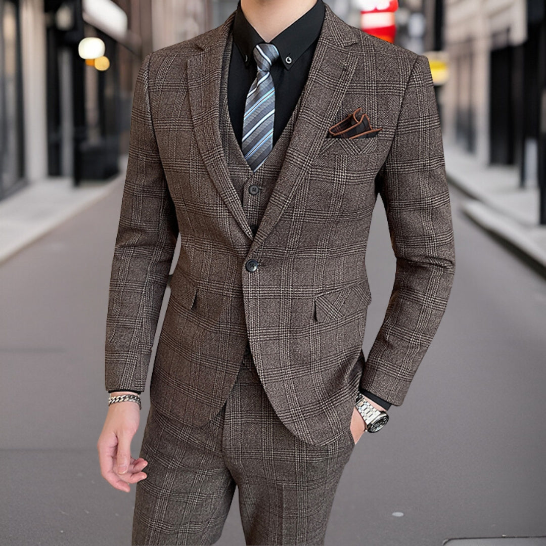 Traje de Vestir Elegante a Rayas