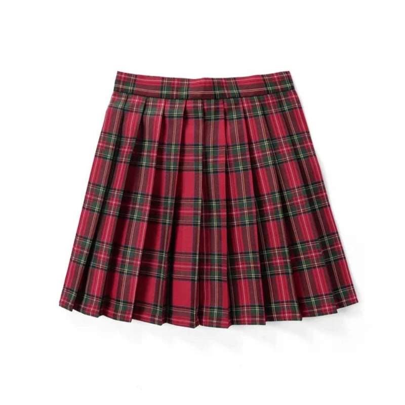Minifalda escocesa plisada mujer