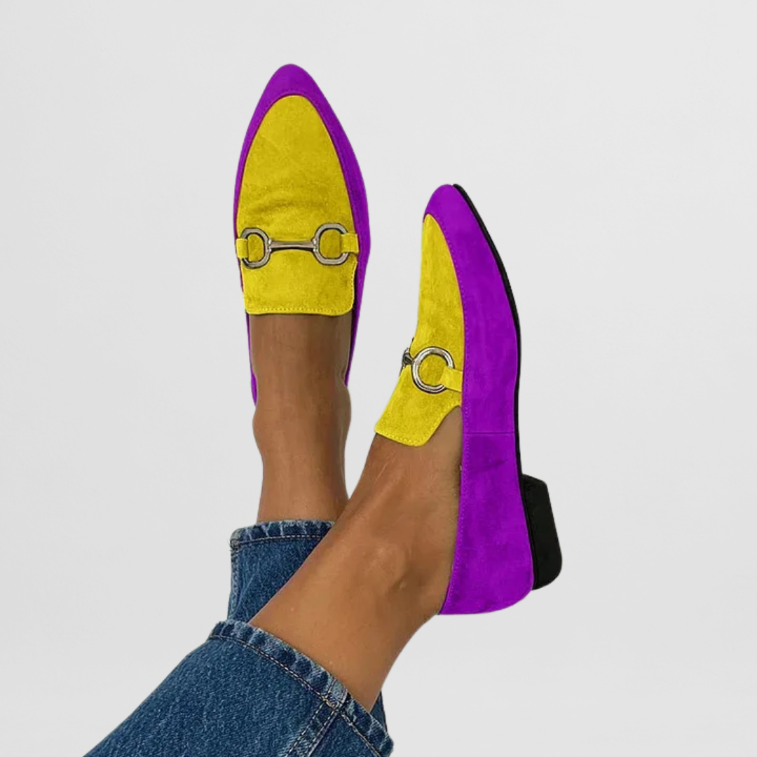 Mocasines Mujer Tacón Bajo Detalle Brillante