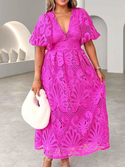 Vestido de Noche Elegante Encaje V