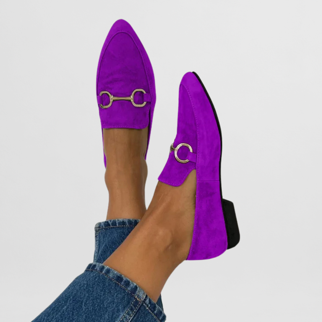 Mocasines Mujer Tacón Bajo Detalle Brillante
