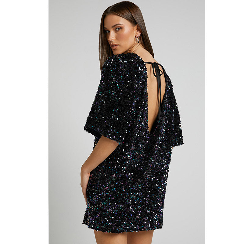 Vestido de Terciopelo Brillante Fiesta - Vestiria