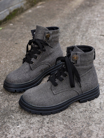 Botas Mujer Deportivas Lona Urbana Estilo Casual