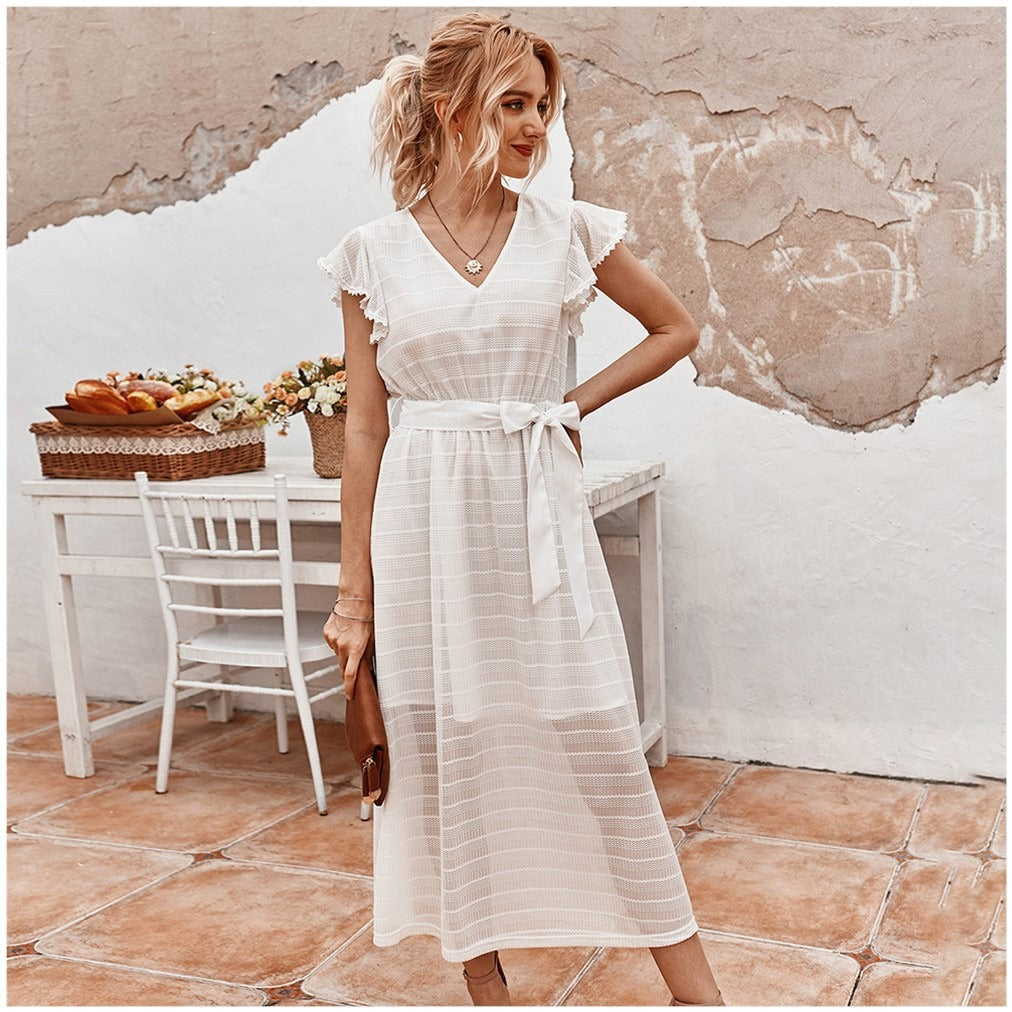 Vestido Mujer Midi Gasa Florado Elegante - Vestiria