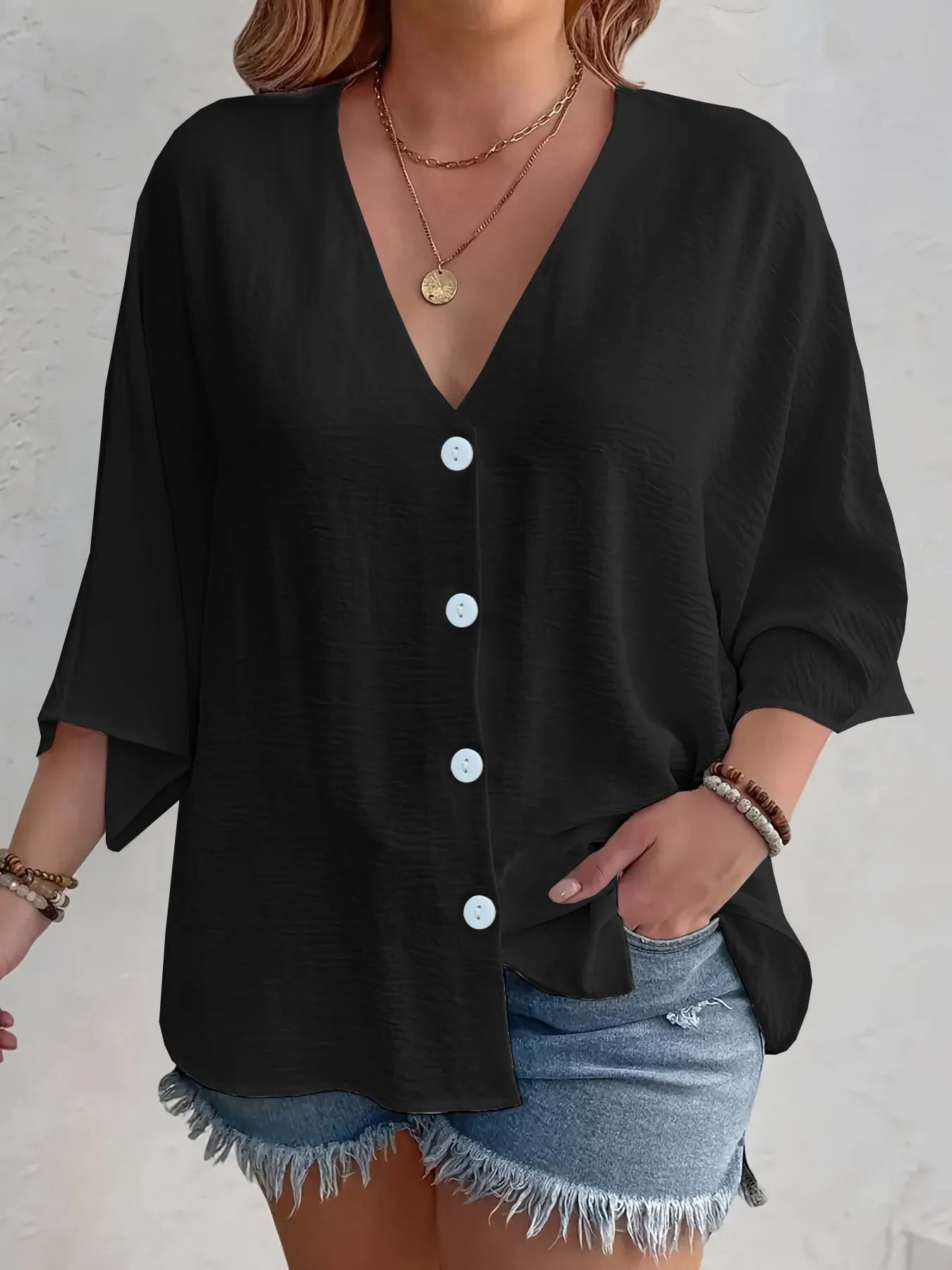 Blusa Mujer Ligera Cuello V - Vestiria