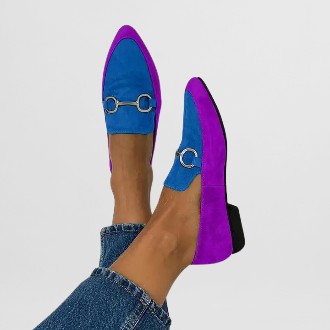 Mocasines Mujer Tacón Bajo Detalle Brillante