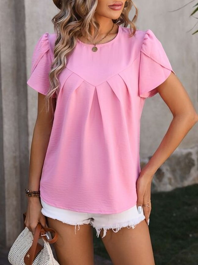 Blusa Mujer Cuello Redondo Florido