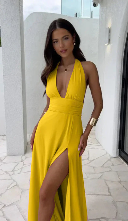 Vestido Fiesta Escote en V Atractivo